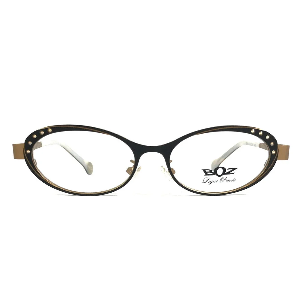 BOZ Eyeglasses Frames ZENNI 0050 Matte Black Gold Strass Crystals 51-16-140